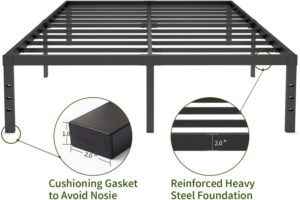 18 Inch Metal Platform Bed Frame with Steel Slats N127964