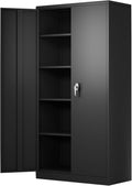 White Metal Storage Cabinet with 4 Adjustable Shelves E797