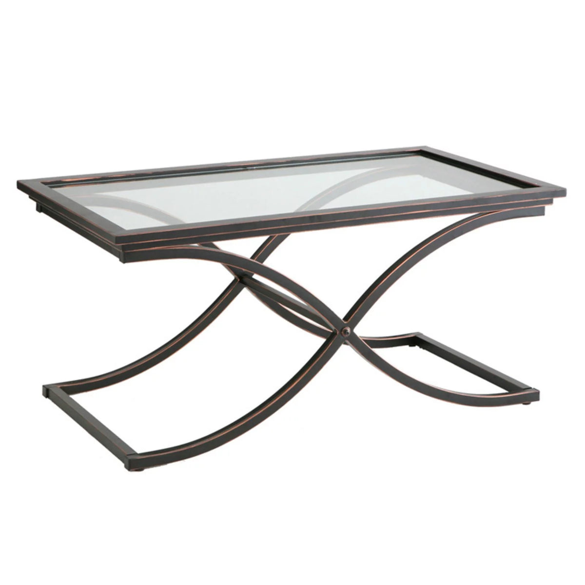 Black Metal & Glass Cocktail Table F528385