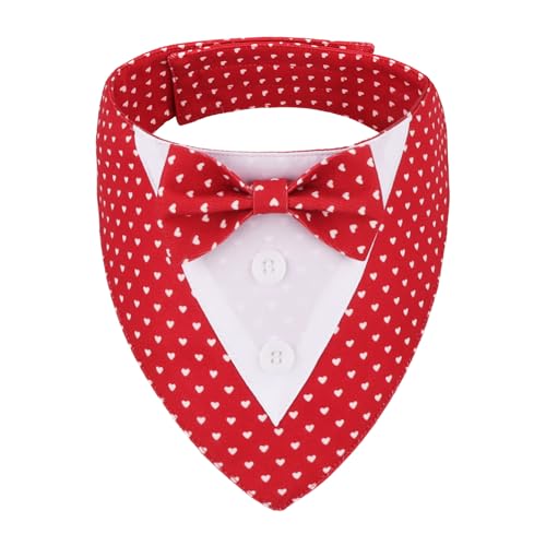 Red Plaid Dog Christmas Collar with Bowtie D95822