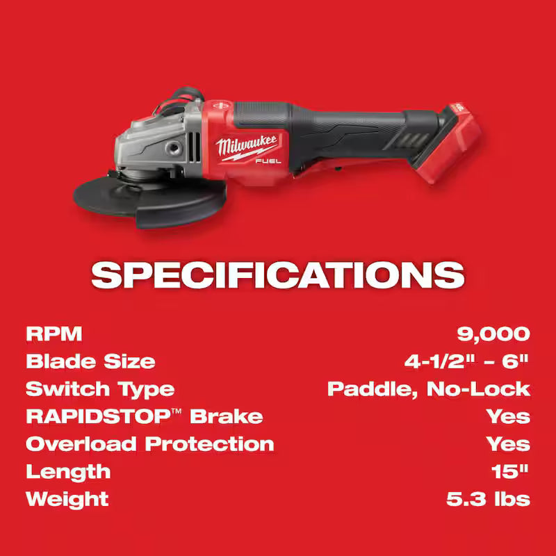 18V Brushless Cordless 4-1/2 in./6 in. Braking Grinder M467