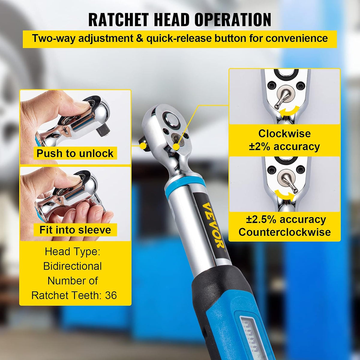 3/8 Drive Digital Torque Wrench with LED Display and Case J6507