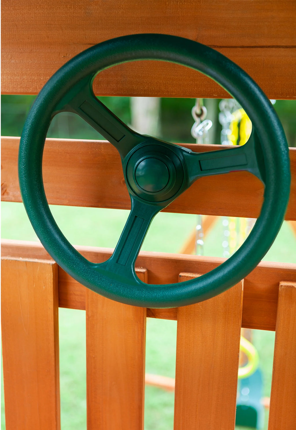 Wooden Swing Sets with Tarp Roof & Green Slide K74848