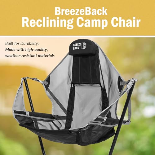 Lightweight Foldable Reclining Rocking Camping Chair with Cup Holder and Carry Bag P497