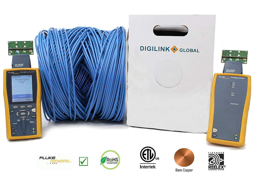 Cat6 Riser 1000FT Unshielded 23AWG Solid Bare Copper Bulk Ethernet Cable White W87292