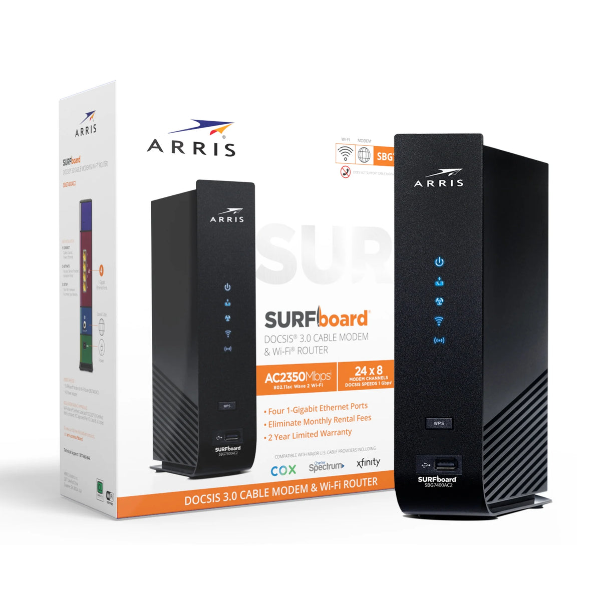 DOCSIS 3.0 Cable Modem AC2350 Dual-Band Wifi Router W758355