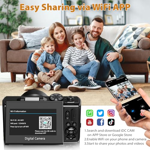 4K 64MP Digital Camera with 18X Zoom X718464