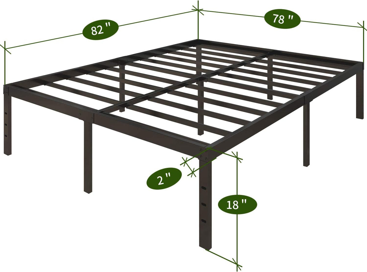18 Inch Metal Platform Bed Frame with Steel Slats N127964