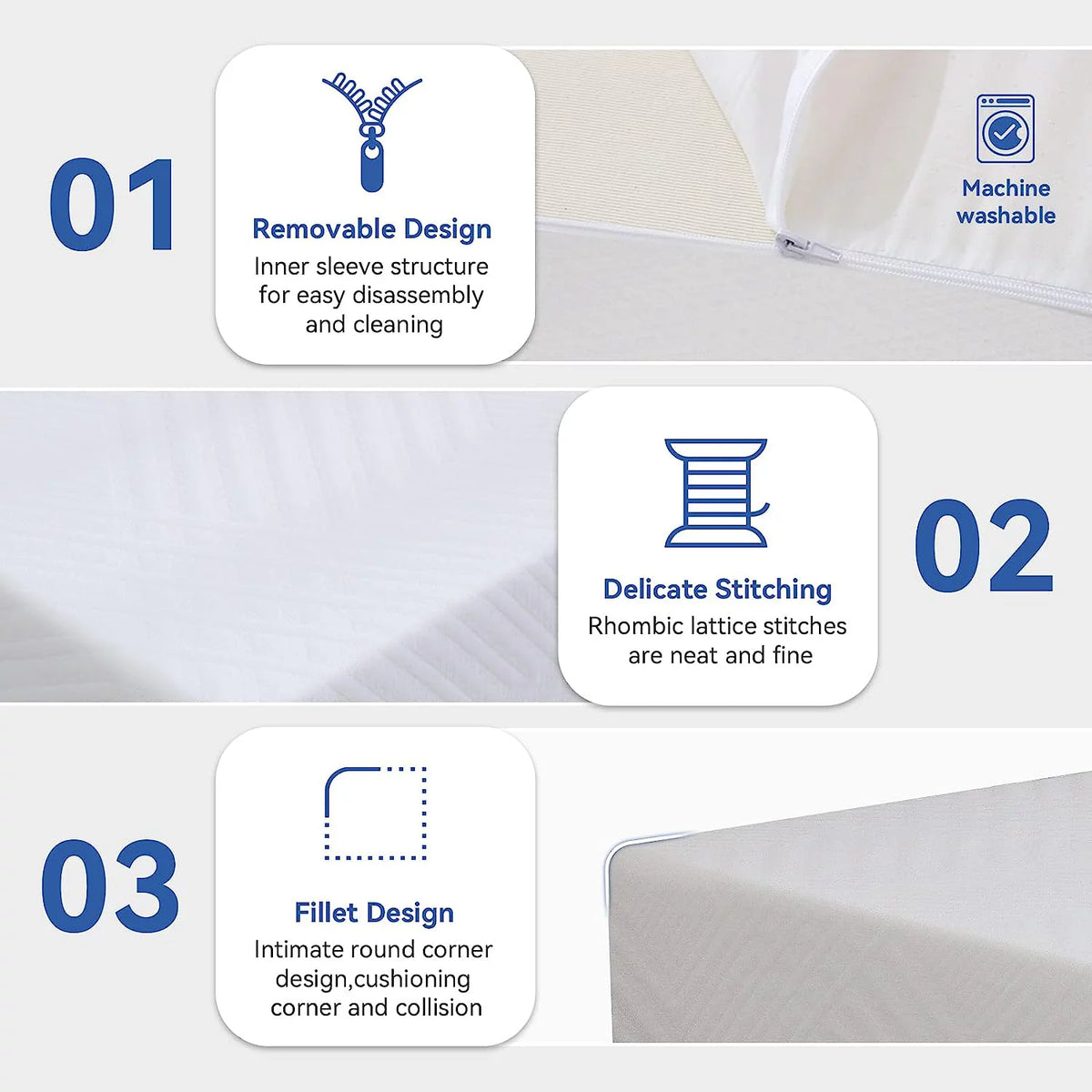 White 8 inch Memory Foam Queen Size Mattress E90781