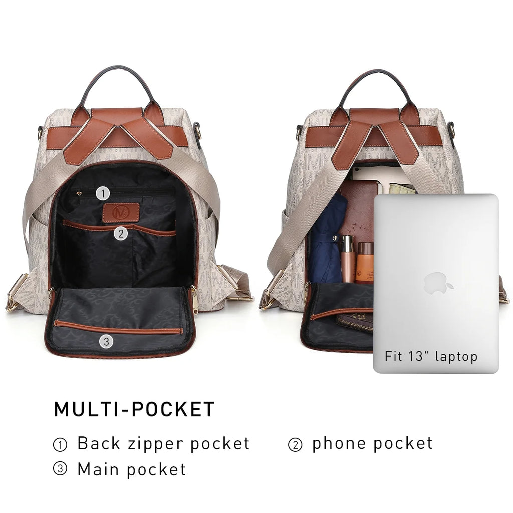 Anti-Theft Travel Backpack and Purse Wallet Set 2pcs S453570