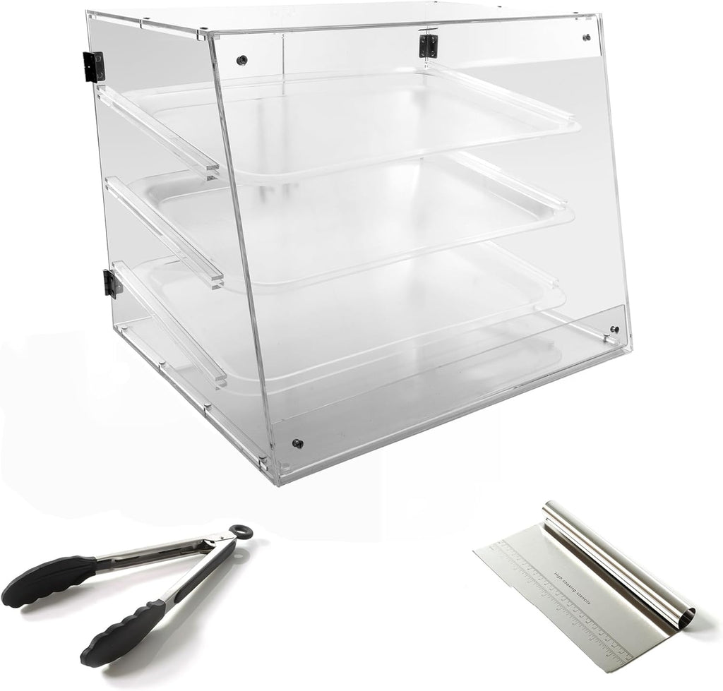 3-Tier Commercial Countertop Pastry Display Case with Rear Door L670