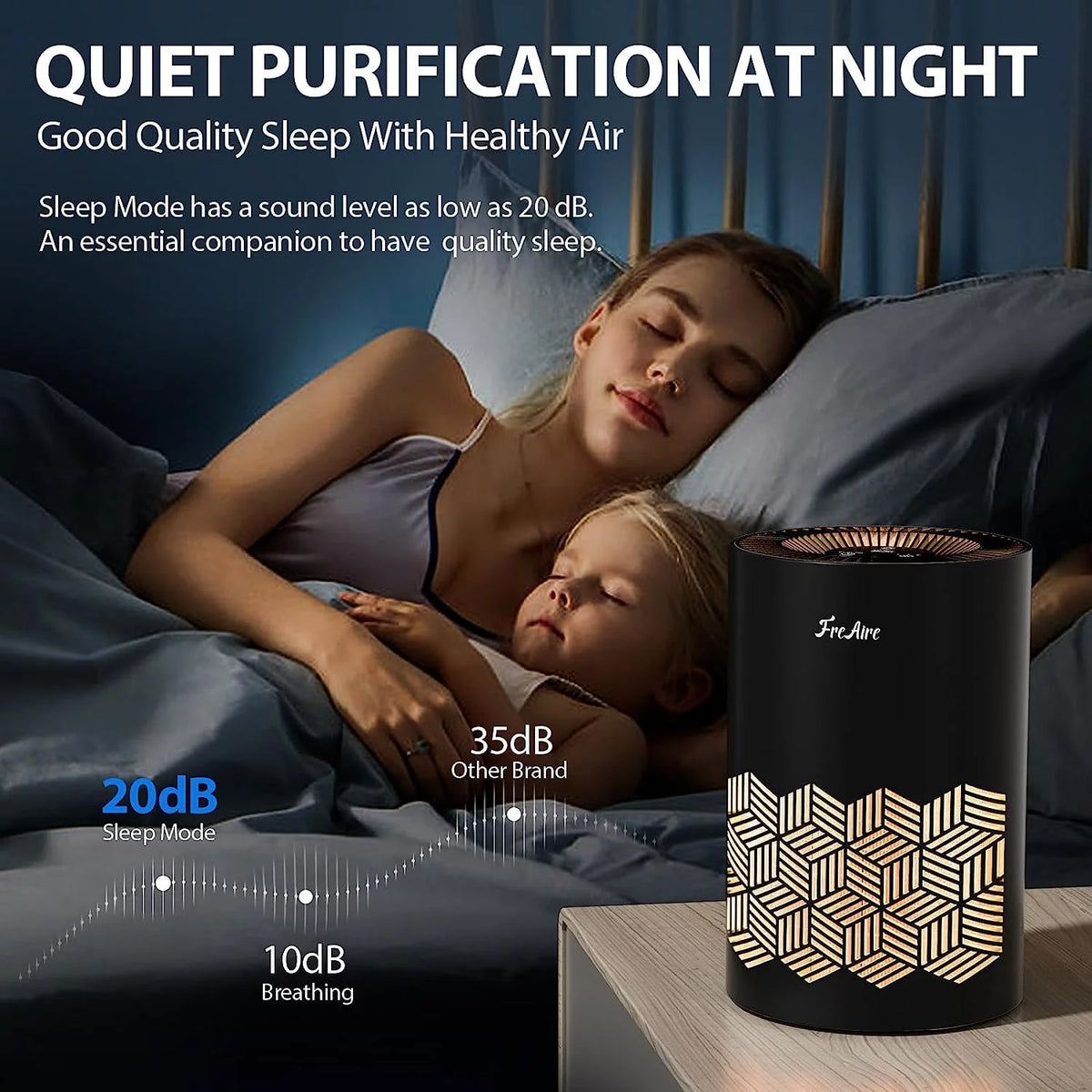 Black H13 HEPA Air Purifier with RGB Lights N208165