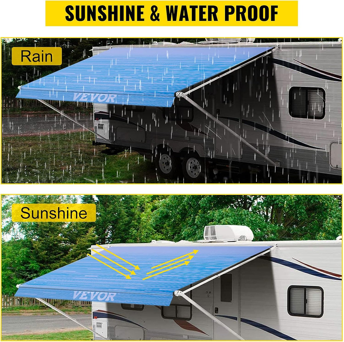 18' Ocean Blue Vinyl RV Awning Fabric Replacement M277766