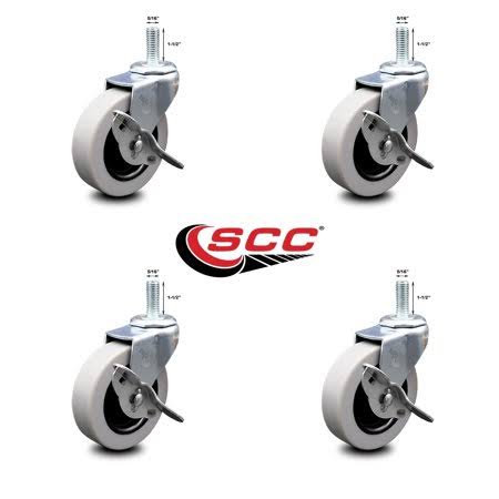 3” Swivel Thermoplastic Rubber Caster with Brake, Set of 4 V871977