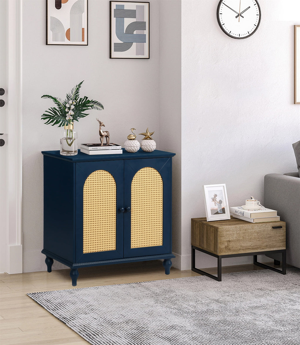 Rattan Storage Cabinet with Doors and Shelves C299
