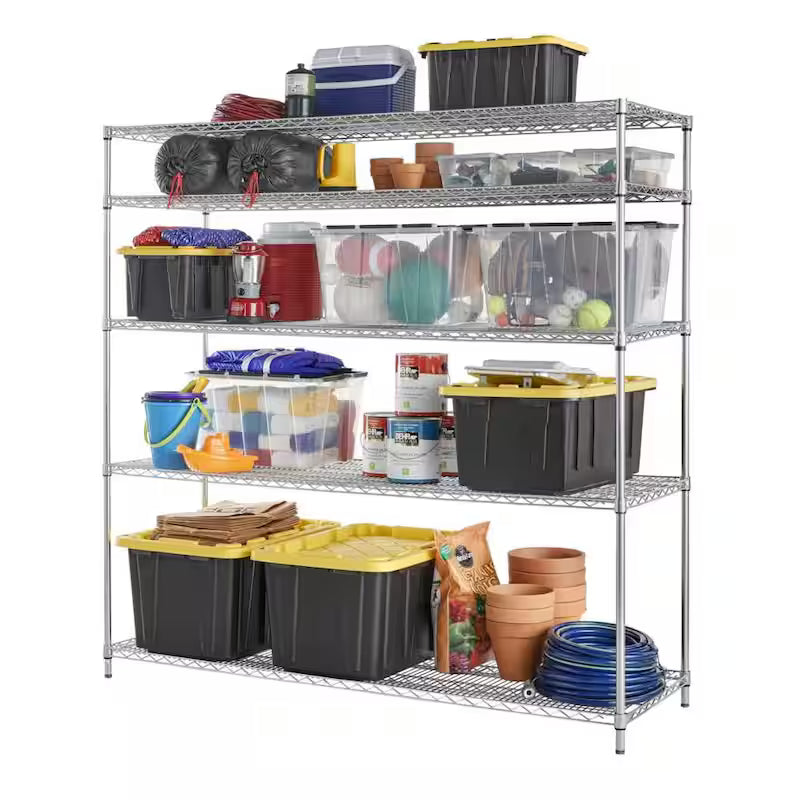 5-Tier Heavy Duty Steel Wire Shelving Unit Y540820