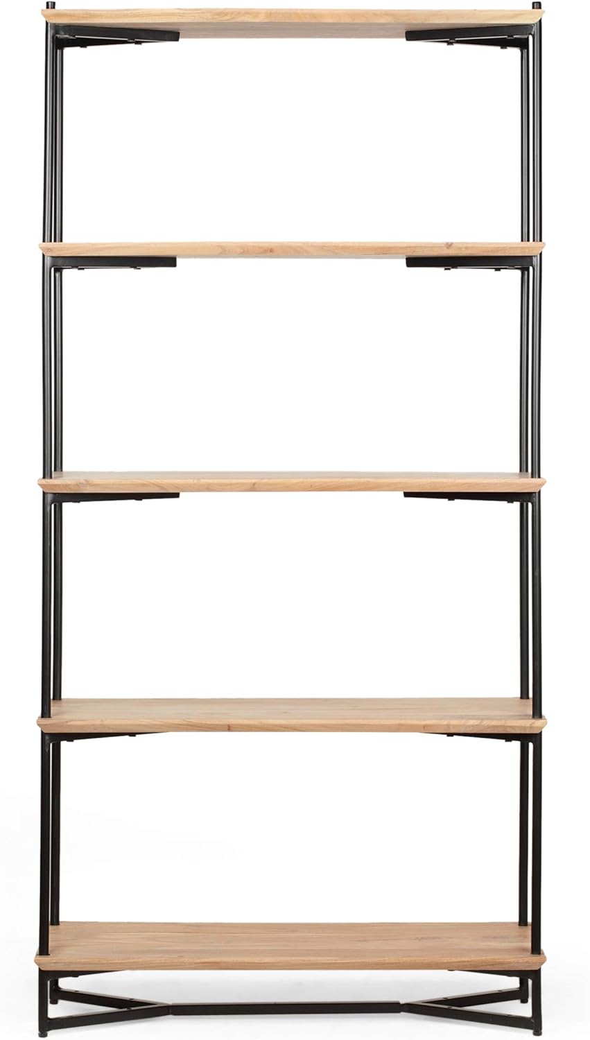 5 Shelf Acacia Wood Etagere Bookcase T3151