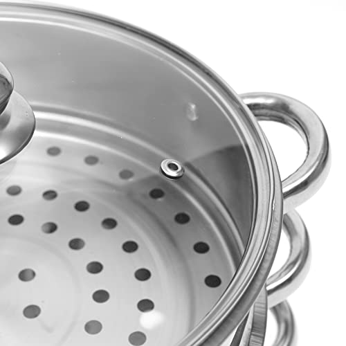 5-Tier Stainless Steel Steamer Set with Vented Glass Lid Y33846