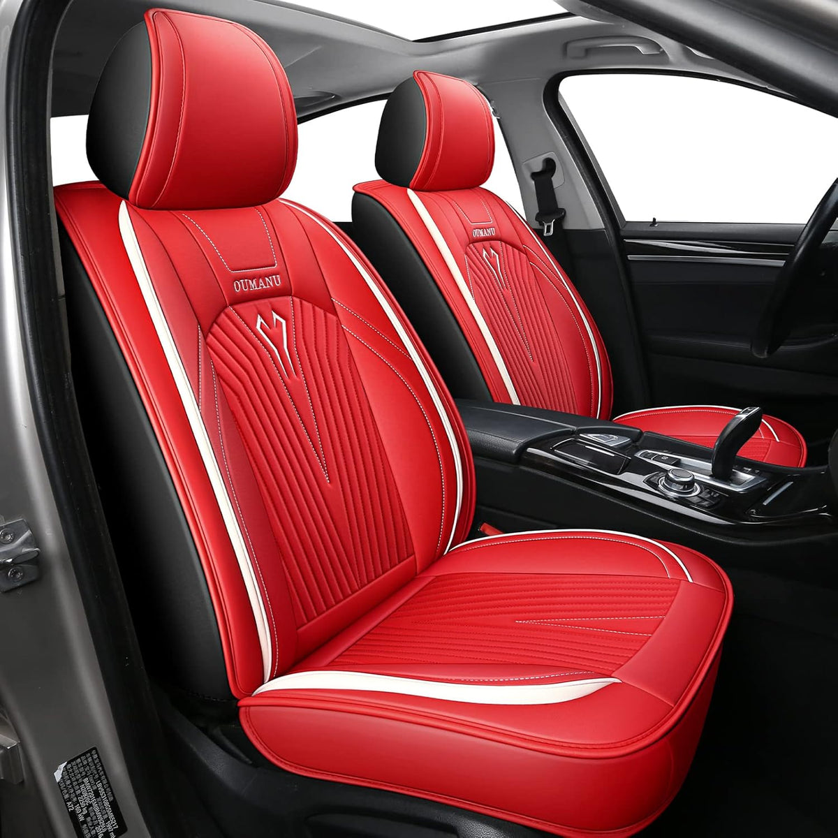 Pink PU Leather Car Seat Covers Full Set S165