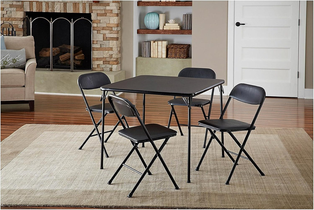 5-Piece Black Card Table Set T8505
