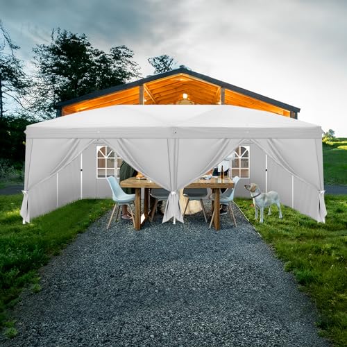 10x20ft Pop Up Canopy Tent with 6 SideWalls (Black) N5724