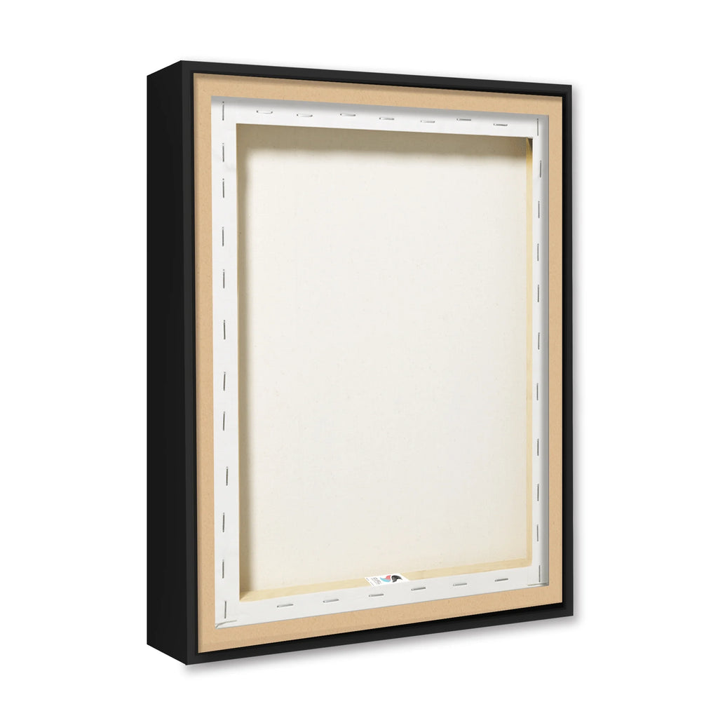 Jet Black Floating Framed Canvas Print Wall Art Z98185