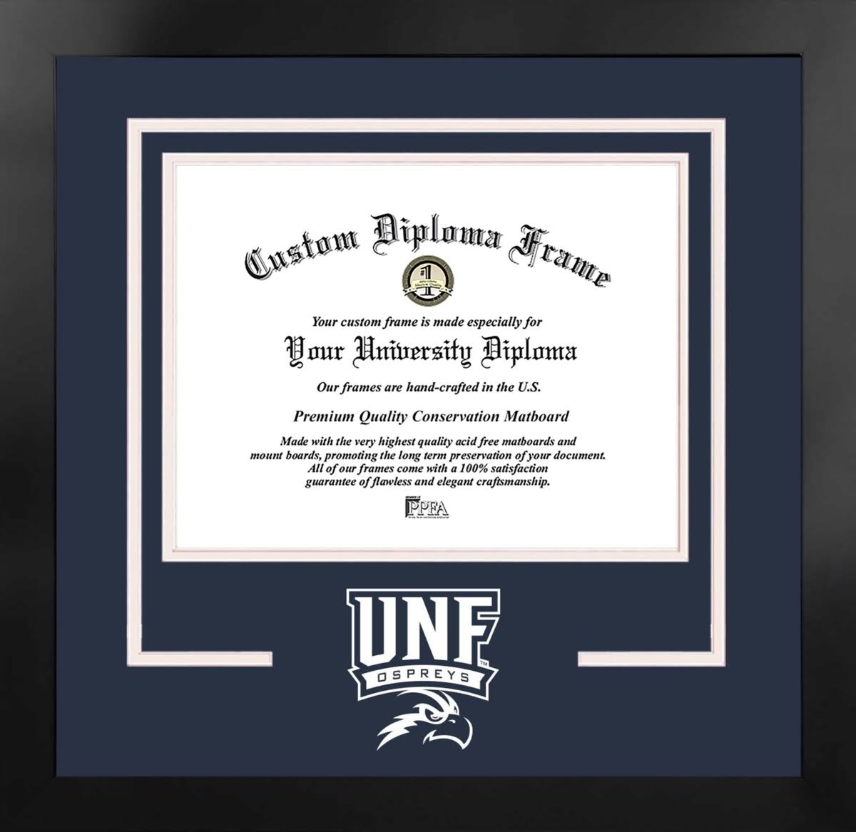11 x 8.5 in. Black Frame Diploma V5008