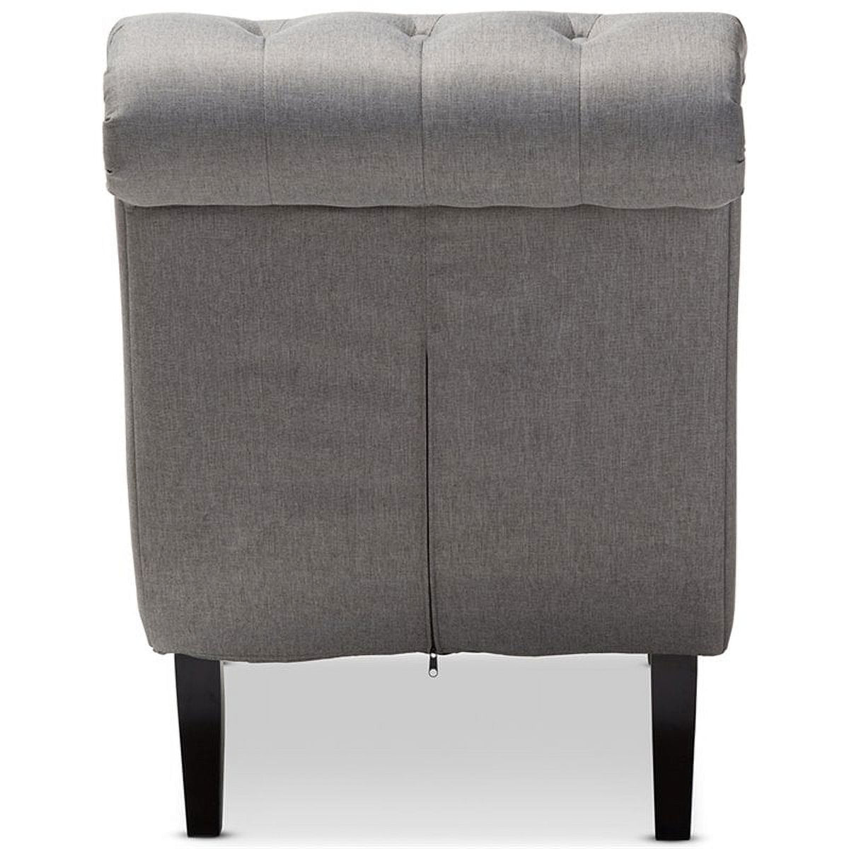 Tufted Chaise Lounge in Gray and Black O435