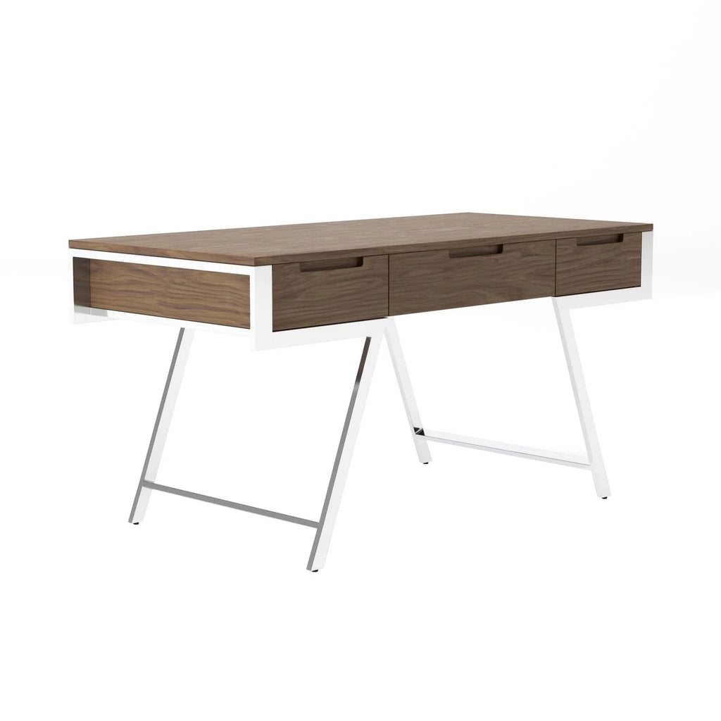 63 Inch Office Desk with 3 Drawers and Stainless Steel Legs B3060