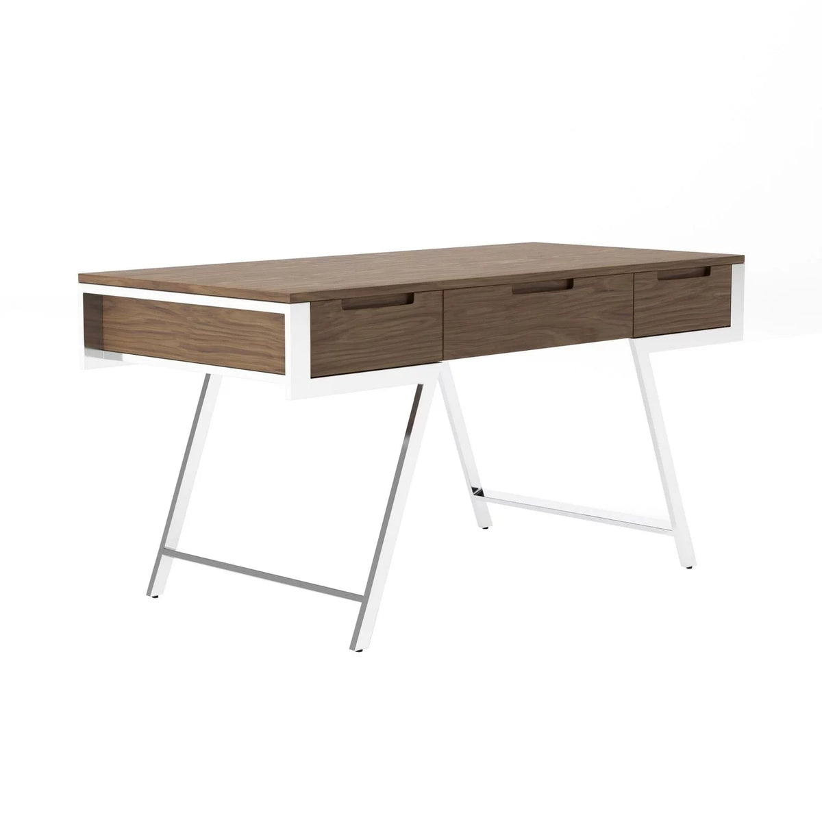 63 Inch Office Desk with 3 Drawers and Stainless Steel Legs B3060