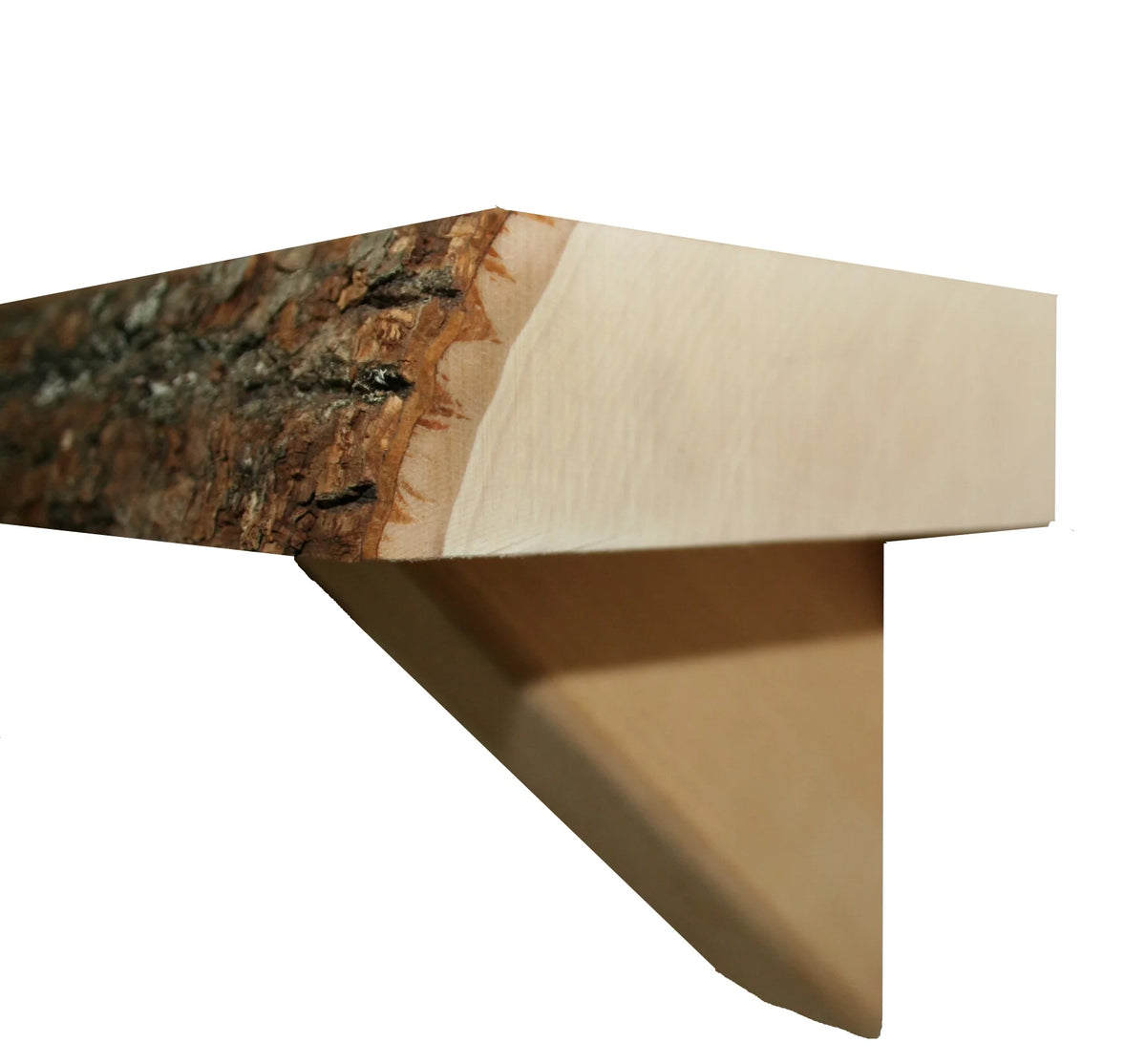 Basswood Bark Edge Wall Shelf D162