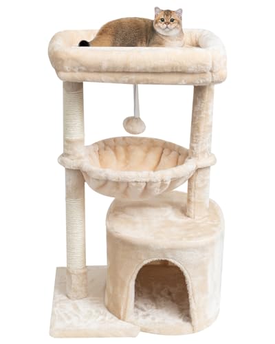 Small Cat Tree with Scratching Post and Cradle L871
