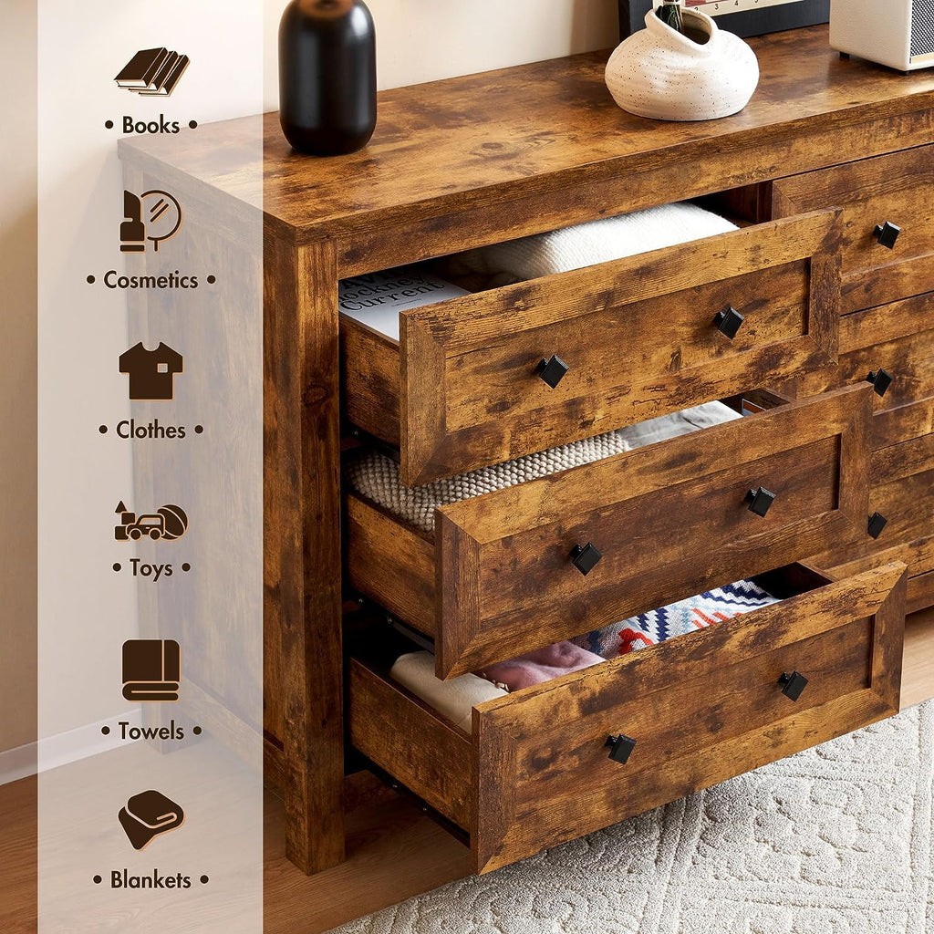 6 Drawer Farmhouse Wood Dresser U8268