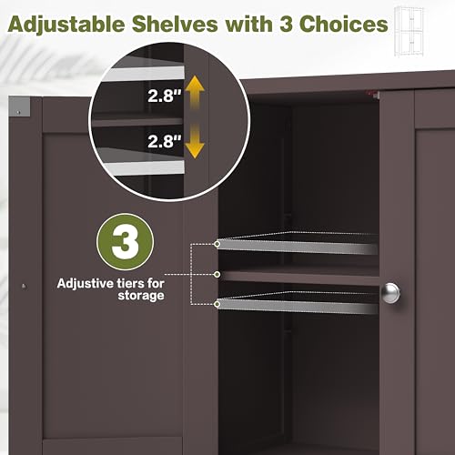 Brown Freestanding Storage Cabinet with 4 Doors I11984