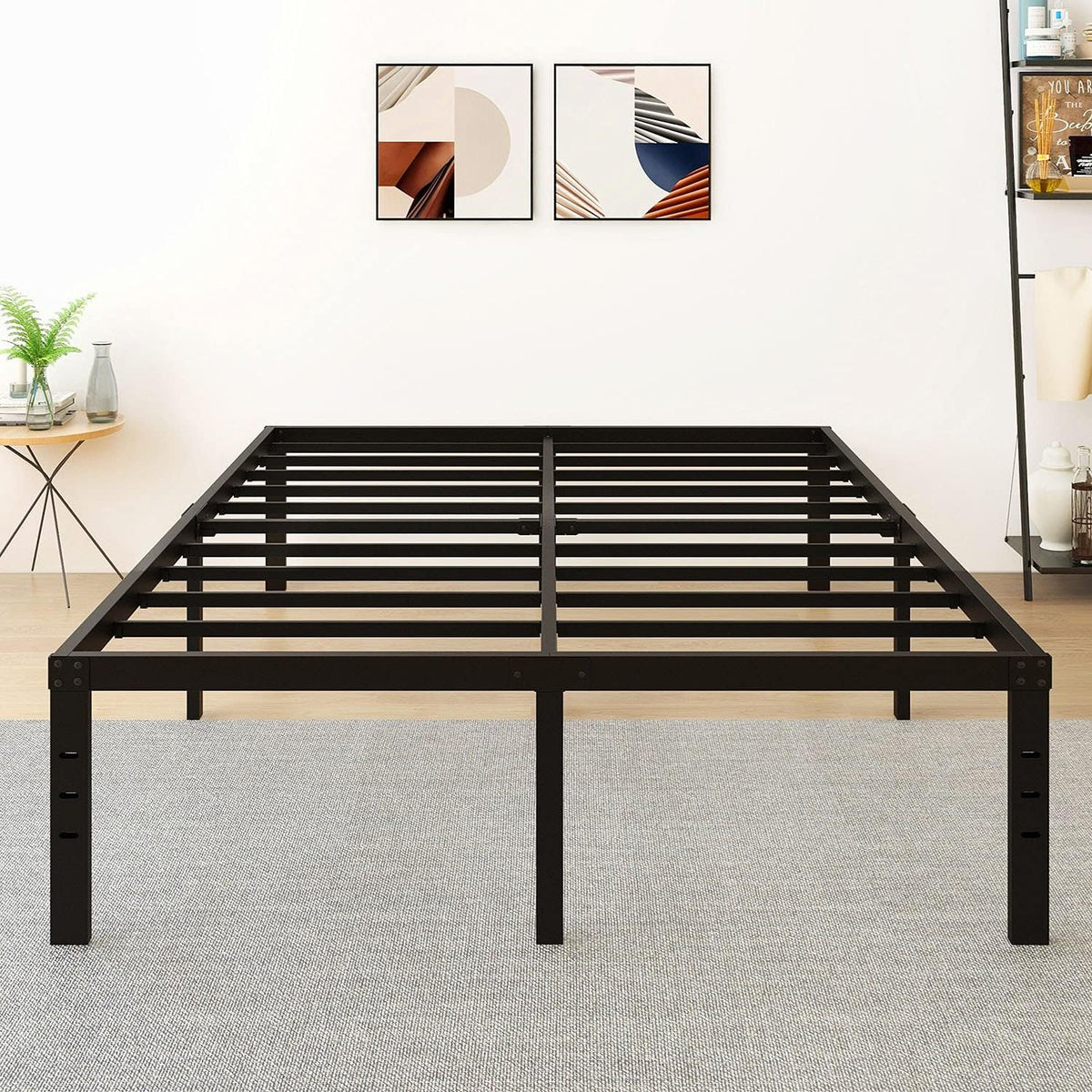 18 Inch Metal Platform Bed Frame with Steel Slats N127964