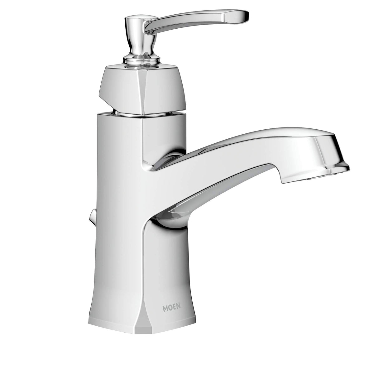 Chrome Single Hole Bathroom Faucet with Drain Assembly D573
