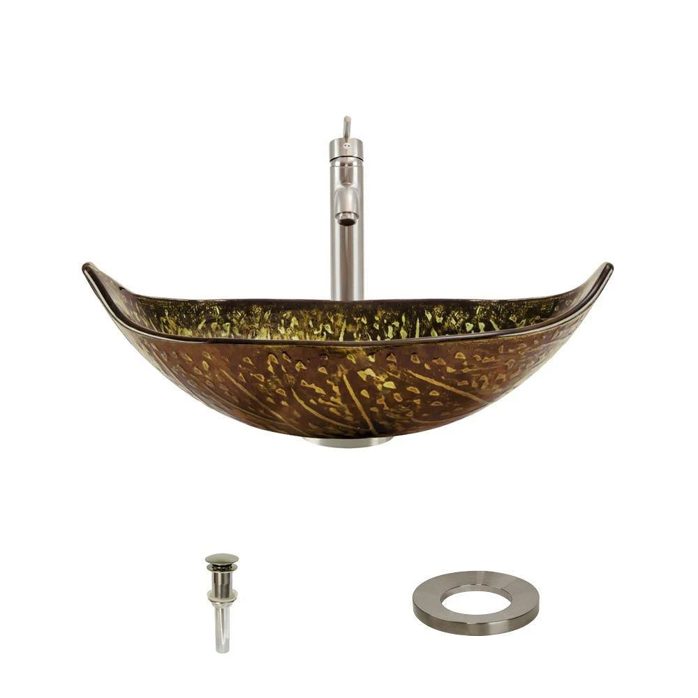 Brushed Nickel Vessel Faucet Ensemble C8268