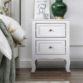 White Set of 2 Nightstand with 2 Drawer E5811
