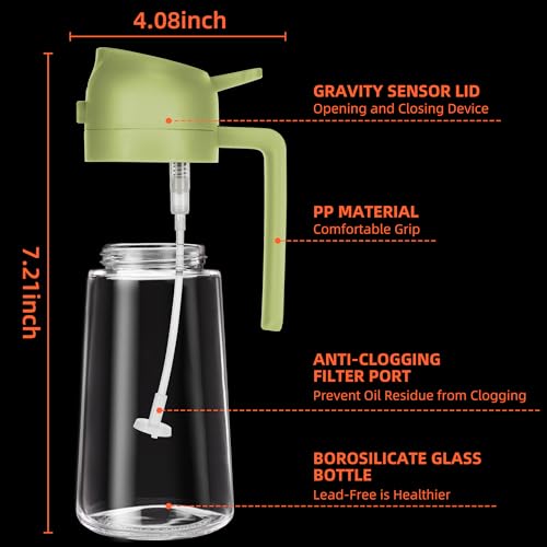 2Pcs Black 2-in-1 Oil Dispenser and Sprayer 470ml A5627