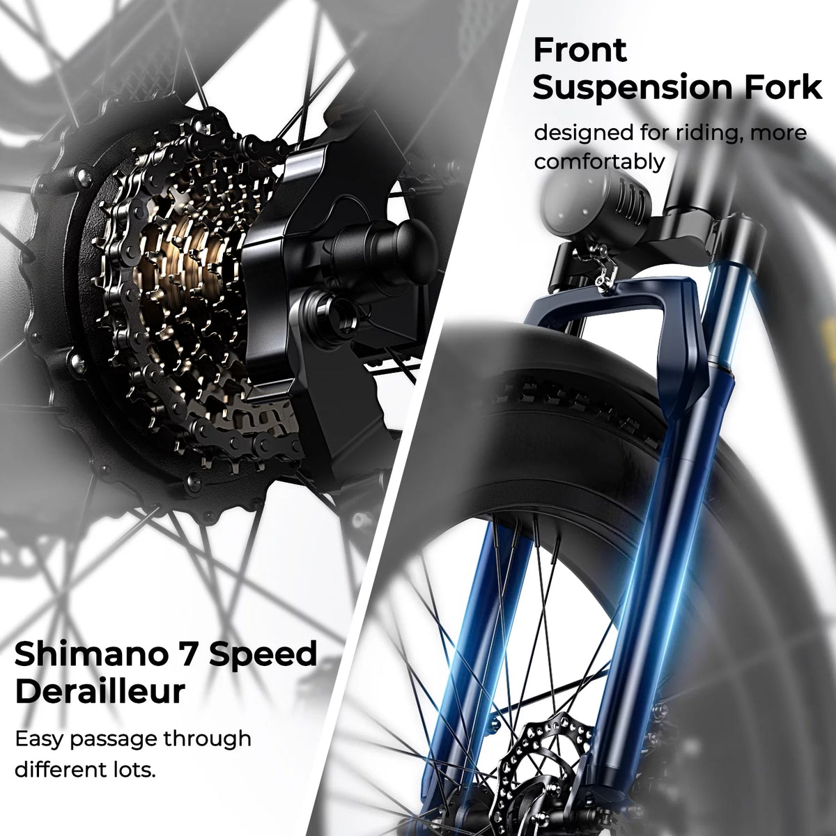 750W Fat Tire Electric Bike 26''x4'' 48V 15Ah E3203