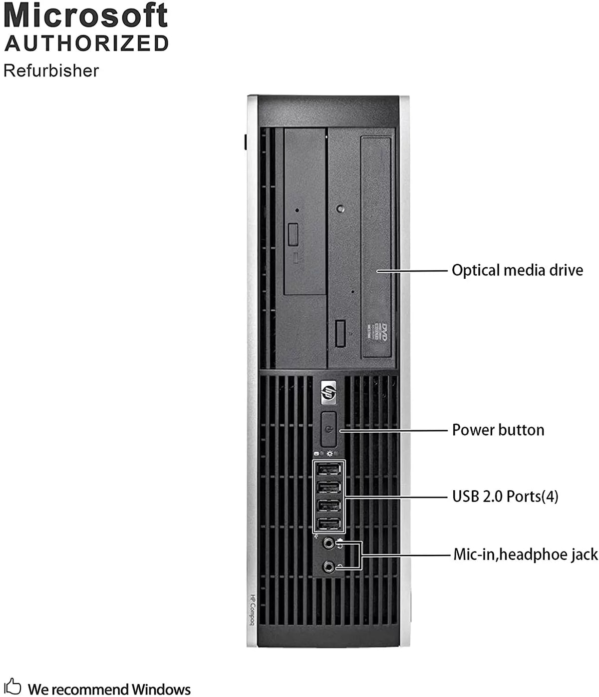 Pre-Owned Desktop Computer Tower PC Intel QuadCore i3 3.2GHz Processor 4GB RAM 2TB Hard Drive Windows 10 Pro With Keyboard And Mouse J2037