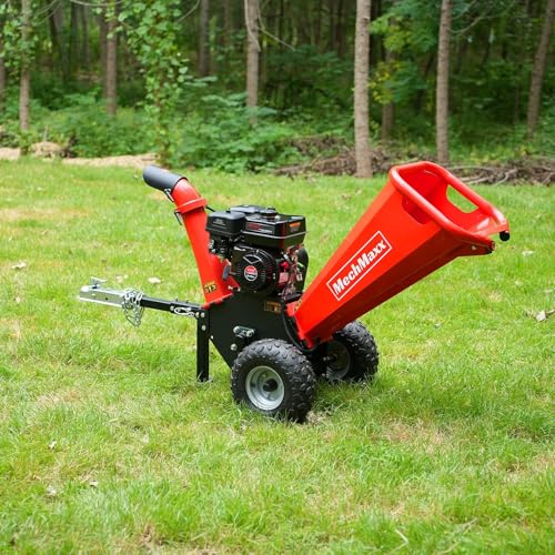 212CC 7HP Gas Powered Wood Chipper Leaf Branch Shredder Mulcher with Towbar S862222