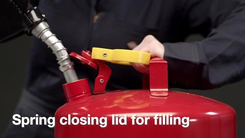 5 Gallon Red Galvanized Steel Safety Gas Can with Flame Arrester and Self-Closing Lid H28558