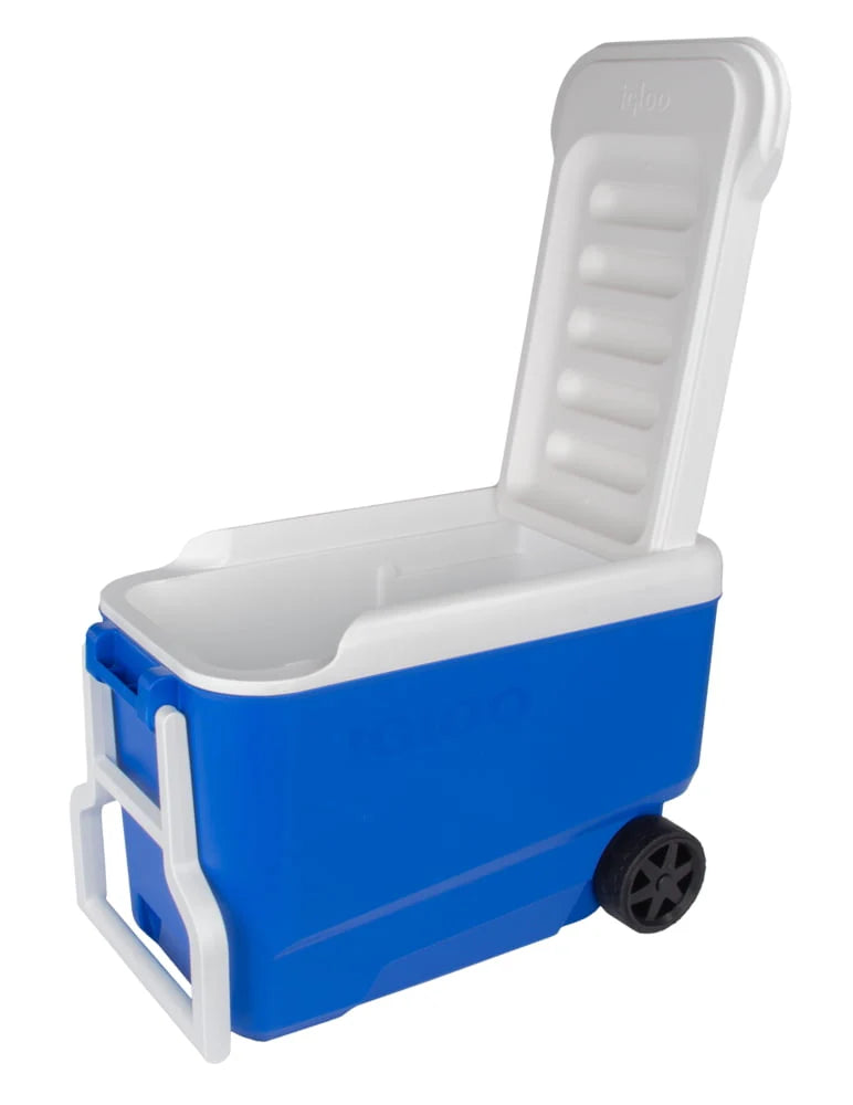 Blue 38 QT. Hard-Sided Ice Chest Cooler with Wheels R763