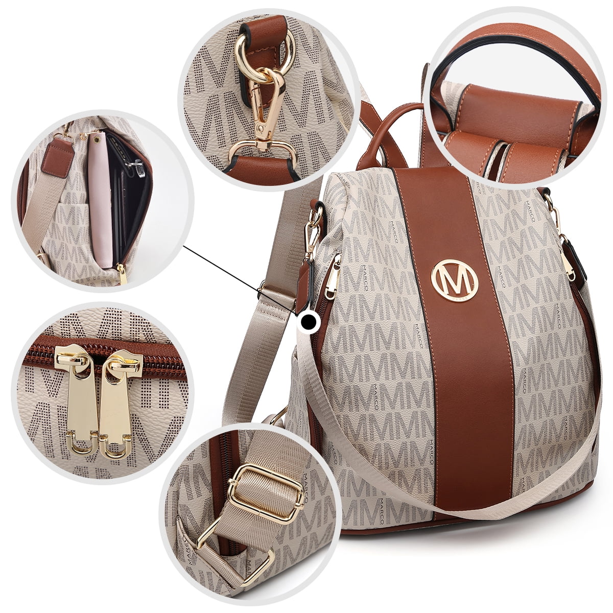 Anti-Theft Travel Backpack and Purse Wallet Set 2pcs S453570