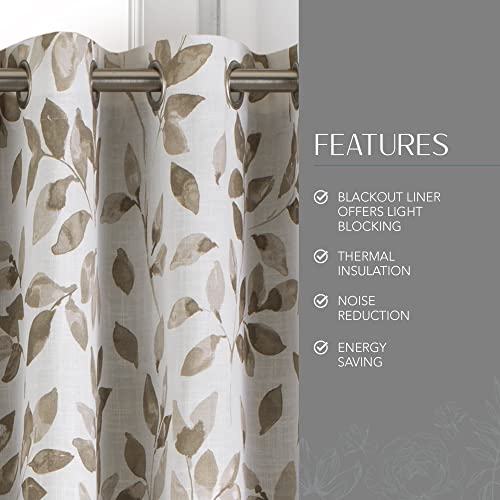 Blackout Linen Blend Window Curtain, 52 in x 84 in, Grey A984