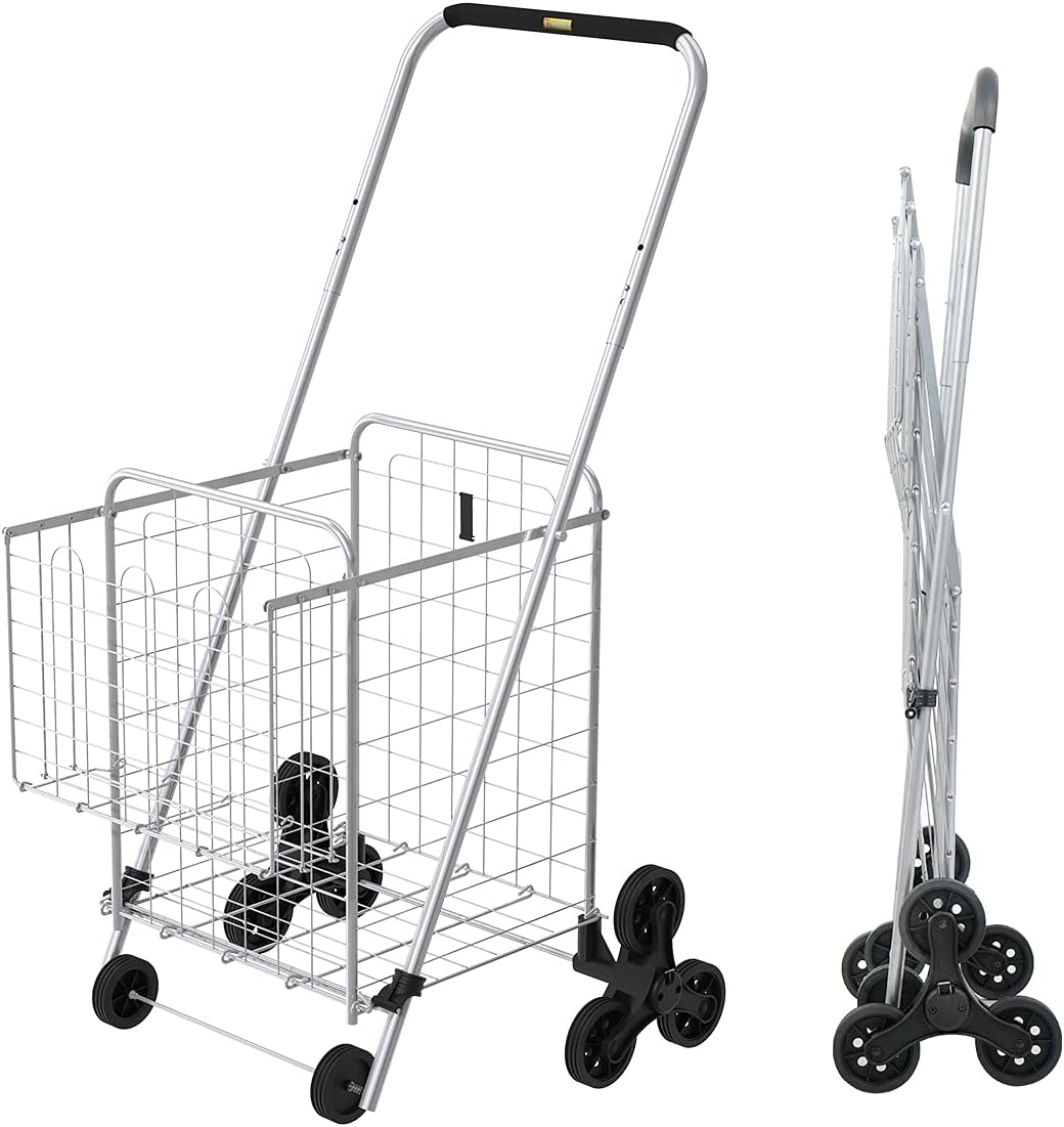 Grocery Shopping Cart with Wheels, 66 LBS Capacity, Collapsible C77499