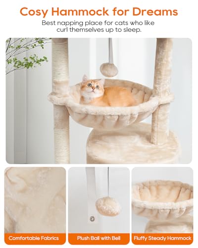 Small Cat Tree with Scratching Post and Cradle L871