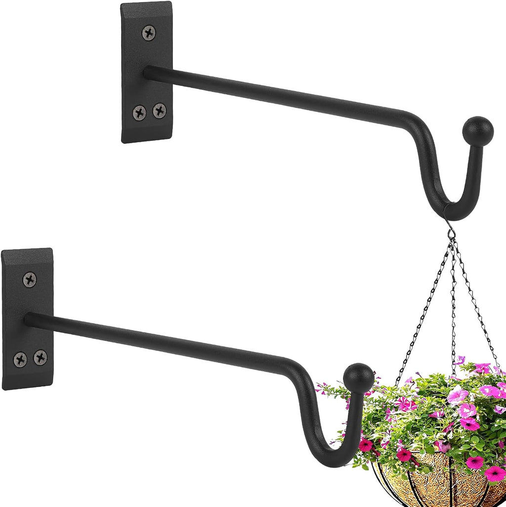 Heavy Duty Metal Plant Hangers, 2 Pack-12 inches, Matte Black G76868