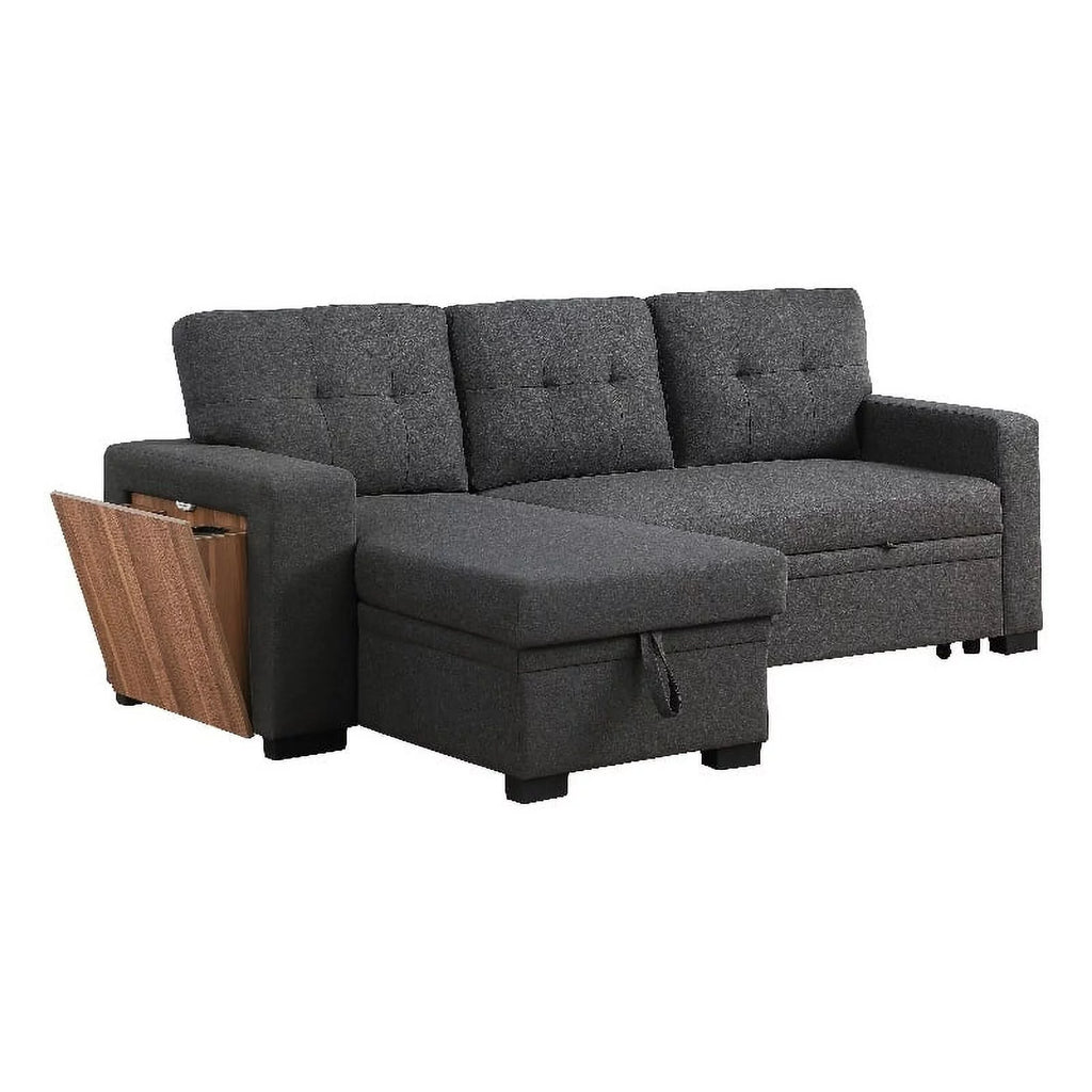 Dark Gray Reversible Sectional Sofa Bed D856818